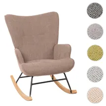 Mendler Schaukelstuhl HWC-N14 Stoff/Textil 320 g/m2 80 x 100 x 80 cm Braun
