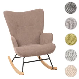 Mendler Schaukelstuhl HWC-N14 Stoff/Textil 320 g/m2 80 x 100 x 80 cm Braun