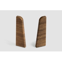 EGGER Endstück Sockelleiste Nußbaum braun für einfache Montage von 60mm Laminat Fußleisten | Inhalt 2 Stück | Kunststoff robust | Holz Optik dunkel braun