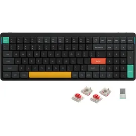 nuphy Air96 V2 Mechanische Tastatur Kabellos mit niedrigem Profil,100 Tasten RGB Hot-Swap Tastatur unterstützt 2.4GHz Wireless/Bluetooth/USB-C für PC/Laptop/Windows/Mac-Black Gateron Red Switch