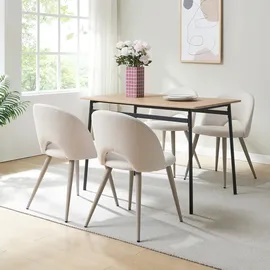 [en.casa] Esszimmerstuhl Karijoki Webstoff Beige 4er Set