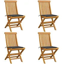 vidaXL Gartenstuhl 50 x 114,2 x 34,5 cm braun 4 St.