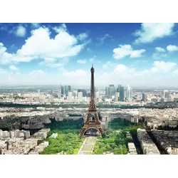 Fototapete PAPERMOON "Eiffel Tower", bunt (mehrfarbig), B:4m L:2,6m, Vlies, Tapeten