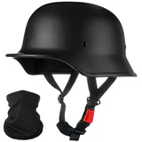 Vintage Deutsche Motorrad Halbhelme mit ECE, Jethelm Retro, Chopper Helm, Scooter-Helm, Fahrradhelm, mit Herausnehmbares Innenfutter und Schnellverschlussschnallen M~XXL 57~64CM
