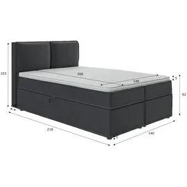 s-style möbel Uma 140 x 200 cm H3 Grau
