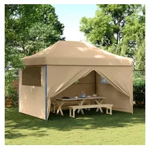 vidaXL Faltpavillon 4,1 x 1,5 m inkl. 4 Seitenteile Beige