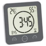 TFA Bad- /Küchenuhr mit Timer Grau digital Kurzzeitmesser