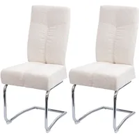 Mendler 2er-Set Esszimmerstuhl HWC-G56, Küchenstuhl Freischwinger Stuhl Lehnstuhl, Metall