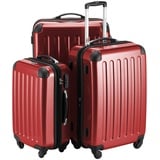 HAUPTSTADTKOFFER Alex - 3er Kofferset, Trolley-Set, Rollkoffer, Reisekoffer, (S, M & L), Rot