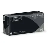 Bingold Einmalhandschuhe Latex BLACK puderfrei, Größe L, 100-er Pack