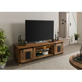MASSIVMOEBEL24.DE Tv-board Mango / Altholz 180x55x50 natur lackiert Railway Lux 130