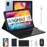 DOOGEE U10 Kinder Tablets mit Stift, Tastatur, Maus, Hülle, Android 15 Tablet (10.1", 128 GB, Android 15, WIFI, 10.1" IPS HD, 16GB RAM (4+ 12GB erweitert)+128GB, Widevine L1, WiFi 6) blau