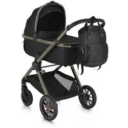 Cangaroo Kinderwagen 2 in1 iClick klappbar, Wickeltasche, Sportsitz, Babywanne schwarz