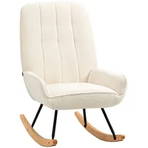 Homcom Schaukelstuhl mit Sherpa-Vlies 95 x 97 x 63 cm Cremeweiß