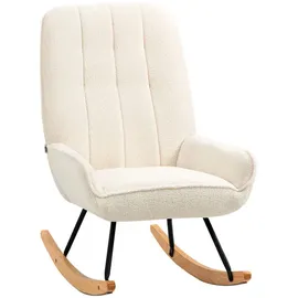 Homcom Schaukelstuhl mit Sherpa-Vlies 95 x 97 x 63 cm Cremeweiß
