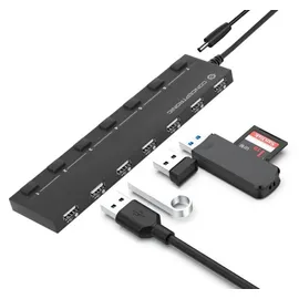Conceptronic HUBBIES08B USB-Hub 7-Port 7 x USB 2.0 Schwarz