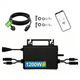 Mikro Wechselrichter 1200w-2MPPT,Wechselrichter für balkonkraftwerk mit WLAN,IP67 wasserdicht,mit 5m AC Kabel für Solar Inverter,App Steuerung,Plug Play