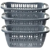 2friends Wäschewanne 55 x 37 x 20 cm 3-tlg. grau