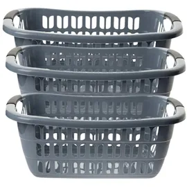 2friends Wäschewanne 55 x 37 x 20 cm 3-tlg. grau