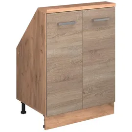 Vicco Dachschrägenschrank Rion, Sonoma/Goldkraft Eiche, mit 2 Türen platzsparend für Dachschrägen