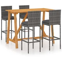 vidaXL Gartenbar Set 5-tlg. Grau