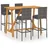 vidaXL Gartenbar Set 5-tlg. Grau