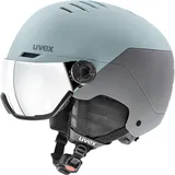 Uvex Wanted vis WE Skihelm, mit Visier-Blau-54-58