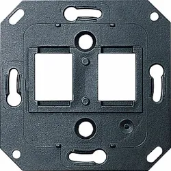 Gira Einsatz, Modular-Jack, 2f, schwarz, Befestigung mit Schraube, ohne Beschriftungsfeld, 019200