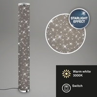 Briloner Sternenhimmel LED Stehleuchte BRILONER LEUCHTEN YOTA, 12 W, 1060 lm, IP20, grau, Metall-Stoff, Ø 13 cm