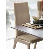 Polsterstuhl STRESSLESS "Laurel", braun (almond paloma, eiche natur), B:57cm H:105cm T:60cm, Leder PALOMA: PALOMA ist ein durchgefärbtes Semianilin-Möbelleder mit natürlicher Narbung., Stühle, Polsterstuhl, High Back, Größe L, mit abgerundeten Beinen in Eiche natur