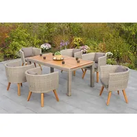 Merxx Garten-Essgruppe »Imperia«, (7 tlg.), inkl. Auflagen, beige