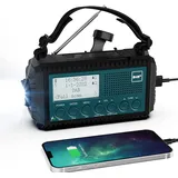 Kurbelradio DAB/DAB+/UKW Baustellenradio Radio Solar Notfallradio Taschenlampe