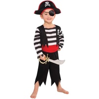 Amscan 997026 - Kinderkostüm Pirat: Einteiler + Dreispitz (Augenklappe und Säbel nicht inkludiert)