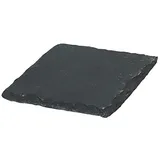 Novaliv Schieferplatte quadratisch I 15x15x0,5 cm I Schiefer Platte Schieferteller Servierteller Servierplatte Schiefer Steinplatte Frühstücksplatte