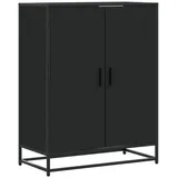 vidaXL Schuhschrank Schwarz 75x38x97,5 cm Holzwerkstoff Metall