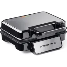 GOURMETmaxx Waffeleisen Belgische Waffeln 1200W Edelstahl/schwarz | Schwarz