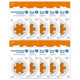 everActive 13, 60 Stück, Hörgerätebatterien, hohe Leistung, Zink-Luft-Batterien, 10 Blisterkarten, 4-jährige Haltbarkeit, orange, Ultrasonic PR48