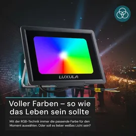 LUXULA Außenstrahler Aluminium 50 W IP65 mit Fernbedienung schwarz