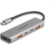 DeLock 64302 USB-Kombi-Hub LED-Anzeige Grau