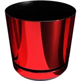 KORAD Blumentopf mit Drainagelöchern glänzendes Rot 12 cm - Pflanzkübel aus Hochwertiger Kunststoff - Dekorativer Topf für Pflanzen