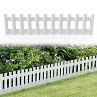 FIVMEN Rasenkante Kunststoff 43x12 cm Beeteinfassung Beetumrandung mit Bodennägel Flexible Steckzaun Blumenbeet Beetzaun Gartenpalisade, 12 Stück Weiß