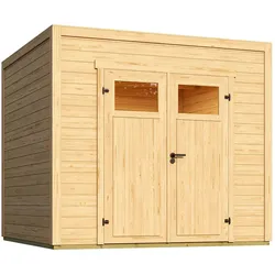 Weka Gerätehaus »Nika« - 250x200x228cm - naturfarben - Fichtenholz / Holz / Glas