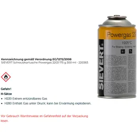 Sievert Schraubkartusche Powergas 2203 175g 300 ml 1925GradC SIEVERT