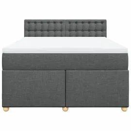 vidaXL Boxspringbett 140 x 200 cm Dunkelgrau