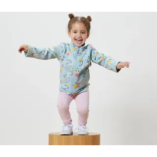 Tchibo - Kinder-Fleecejacke - Mädchen - Gr. 86/92 - hellblau/geblümt