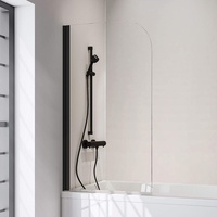 Schulte Black Style, 80 x 140 cm, 5 mm Sicherheits-Glas klar, schwarz-matt, Duschabtrennung für Badewanne