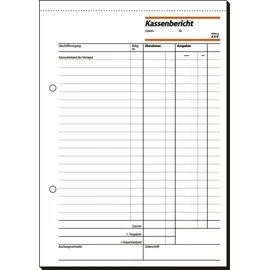 Sigel Formularbuch Kassenbericht/Bestandsrechnung A5 Weiß