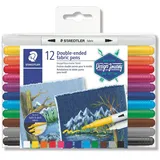 Staedtler Doppelfasermaler 3190 fabric sortiert, 12er-Set (3190 TB12)