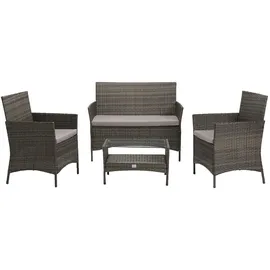 Svita Brooklyn Polyrattan Sitzgruppe Lounge Gartenmöbel Set Grau