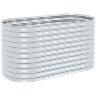 vidaXL Garten-Hochbeet verzinkter Stahl 160 x 80 x 81 cm Silber
